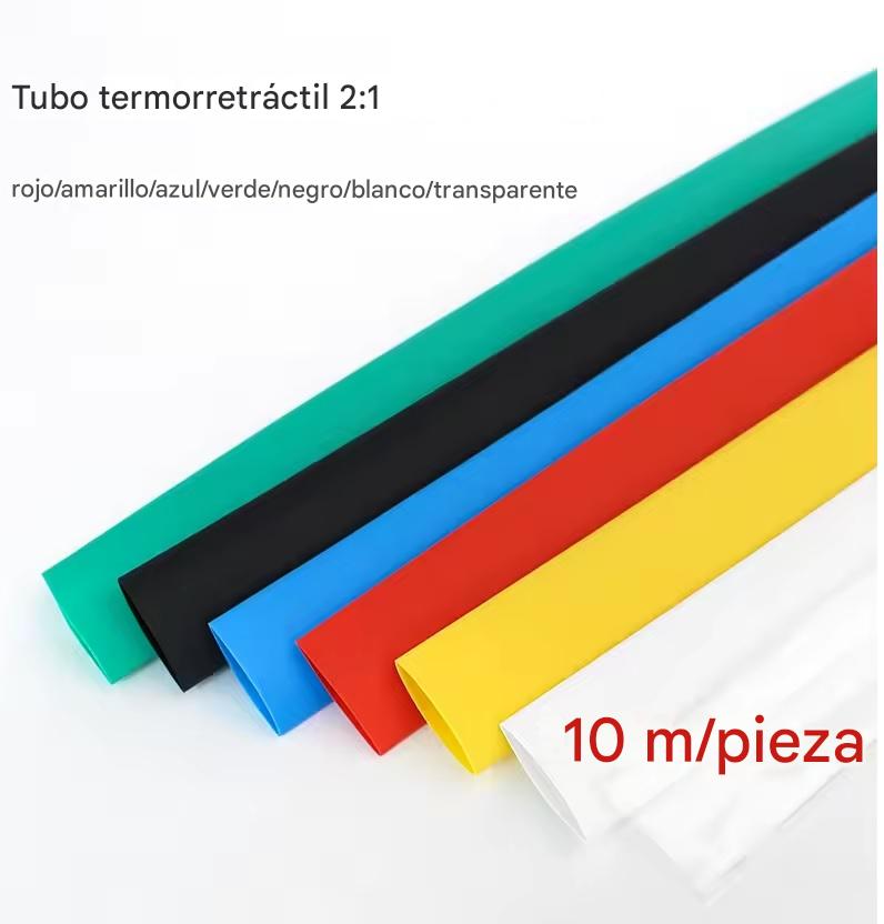 10m Termofit Termofil 2:1 Elige Diametro Cable Negro