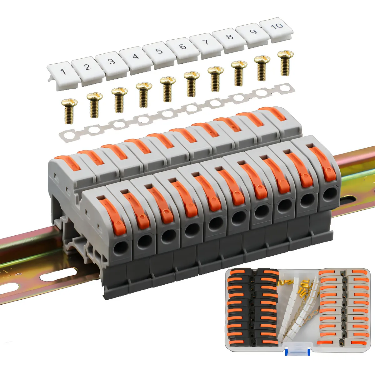 20 Clemas Grises/negras Diygo 211 Splicing Type Conectores Con Puentes Interconexión Color 10 Grises 10 Negras