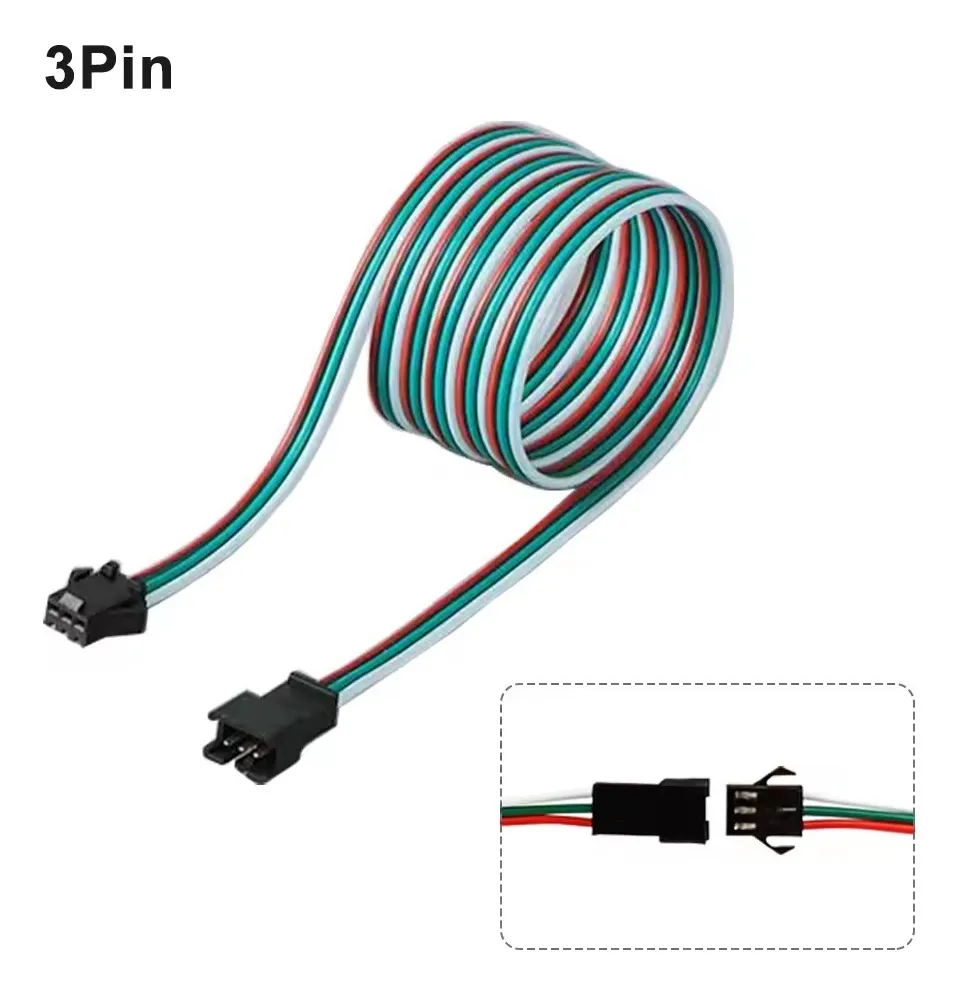 2m Extensión Conector Eléctrico Jst 3 Pines Tira Led