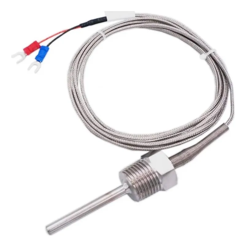 2m Termopar Tipo K Vástago 5cm Malla Inoxidable