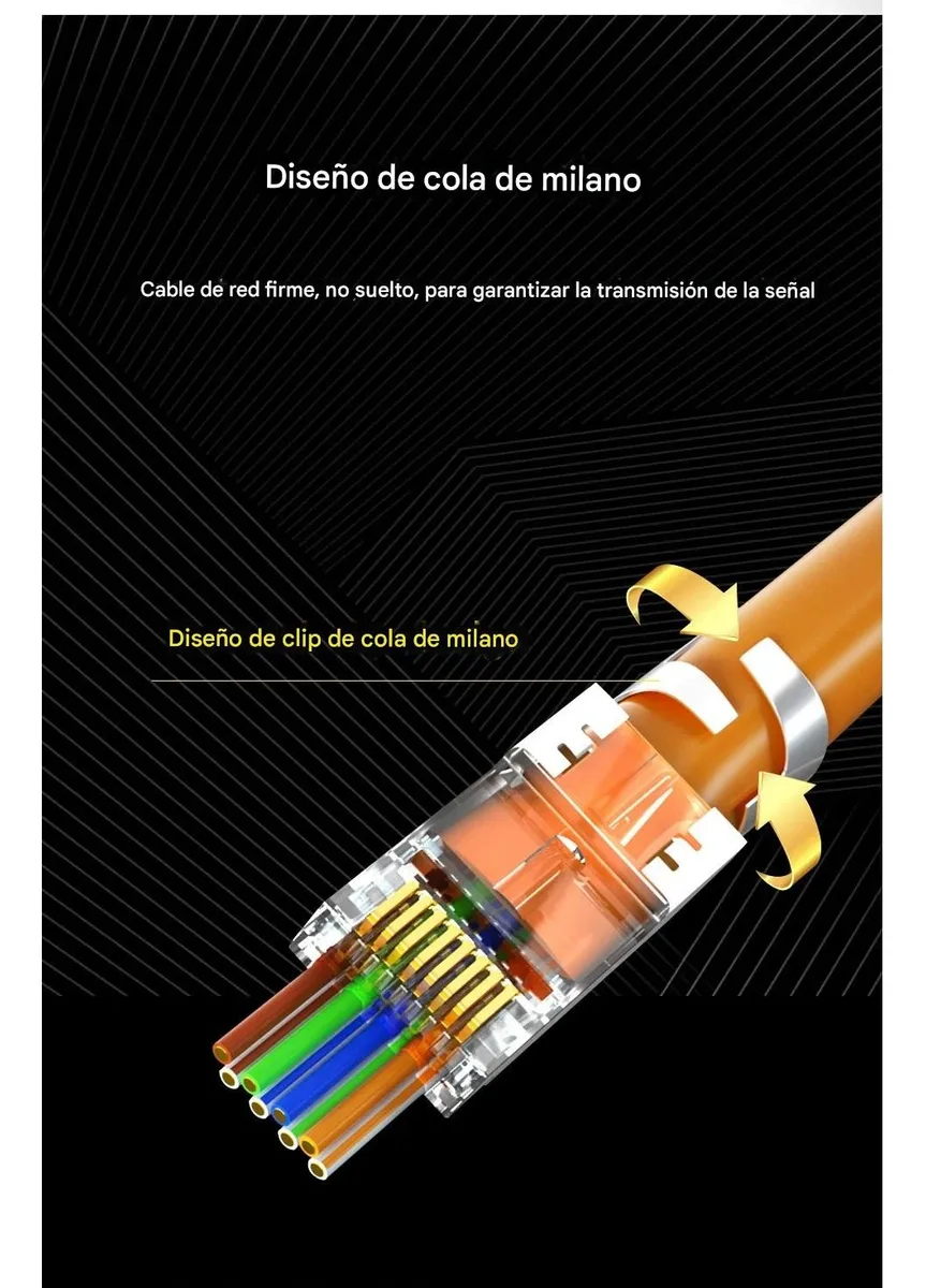 50 Conectores Blindados Ethernet Rj45 Cat7 Dorado