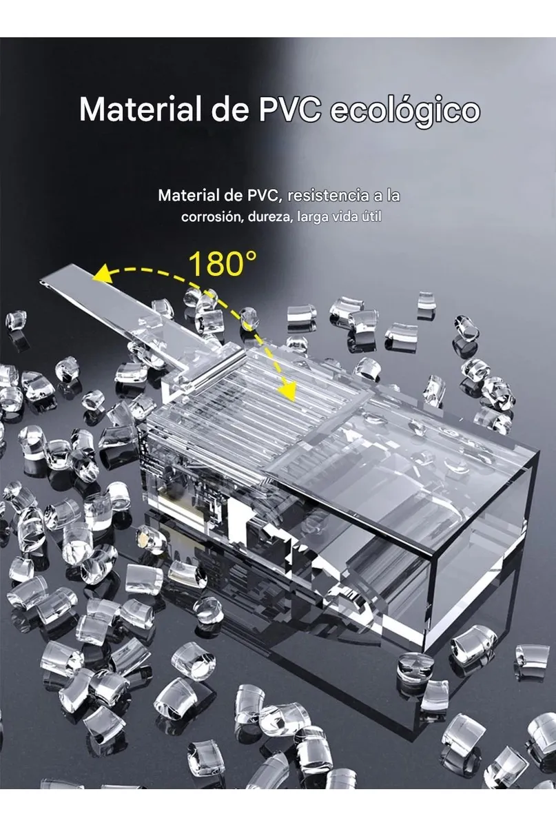 50 Conectores Blindados Ethernet Rj45 Cat7 Dorado