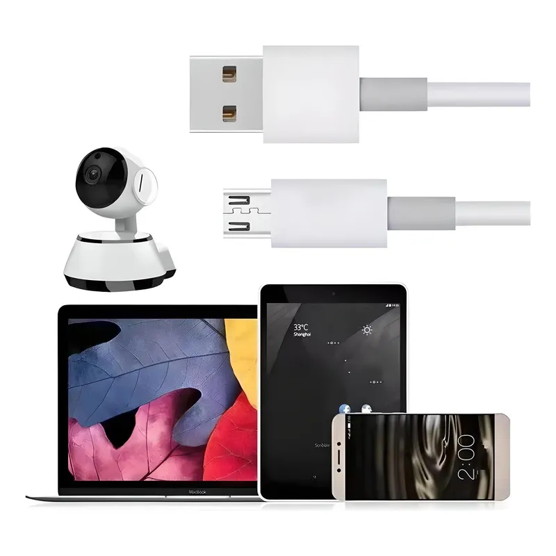 5m Cable Cargador Blanco Tipo V8 Micro Usb Universal Blanco