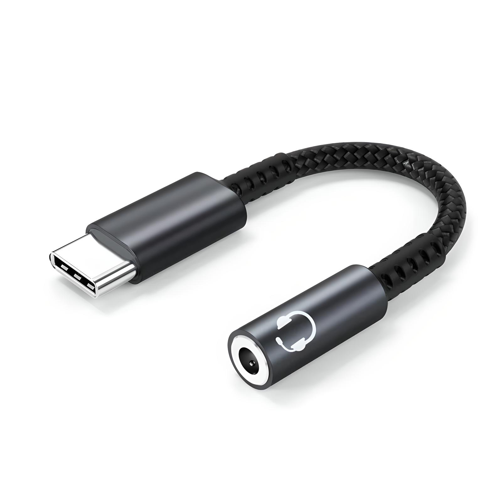 Adaptador Audio Dac Tipo C A Plug 3.5mm Hires Hifi 48khz Negro 5.0