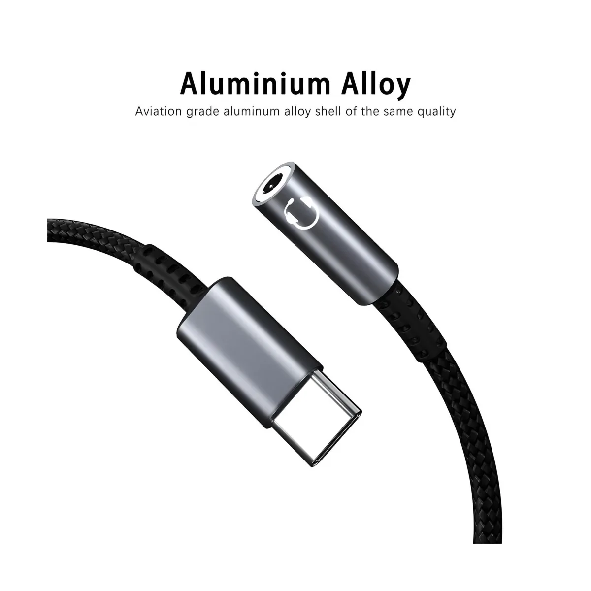 Adaptador Audio Dac Tipo C A Plug 3.5mm Hires Hifi 48khz Negro 5.0