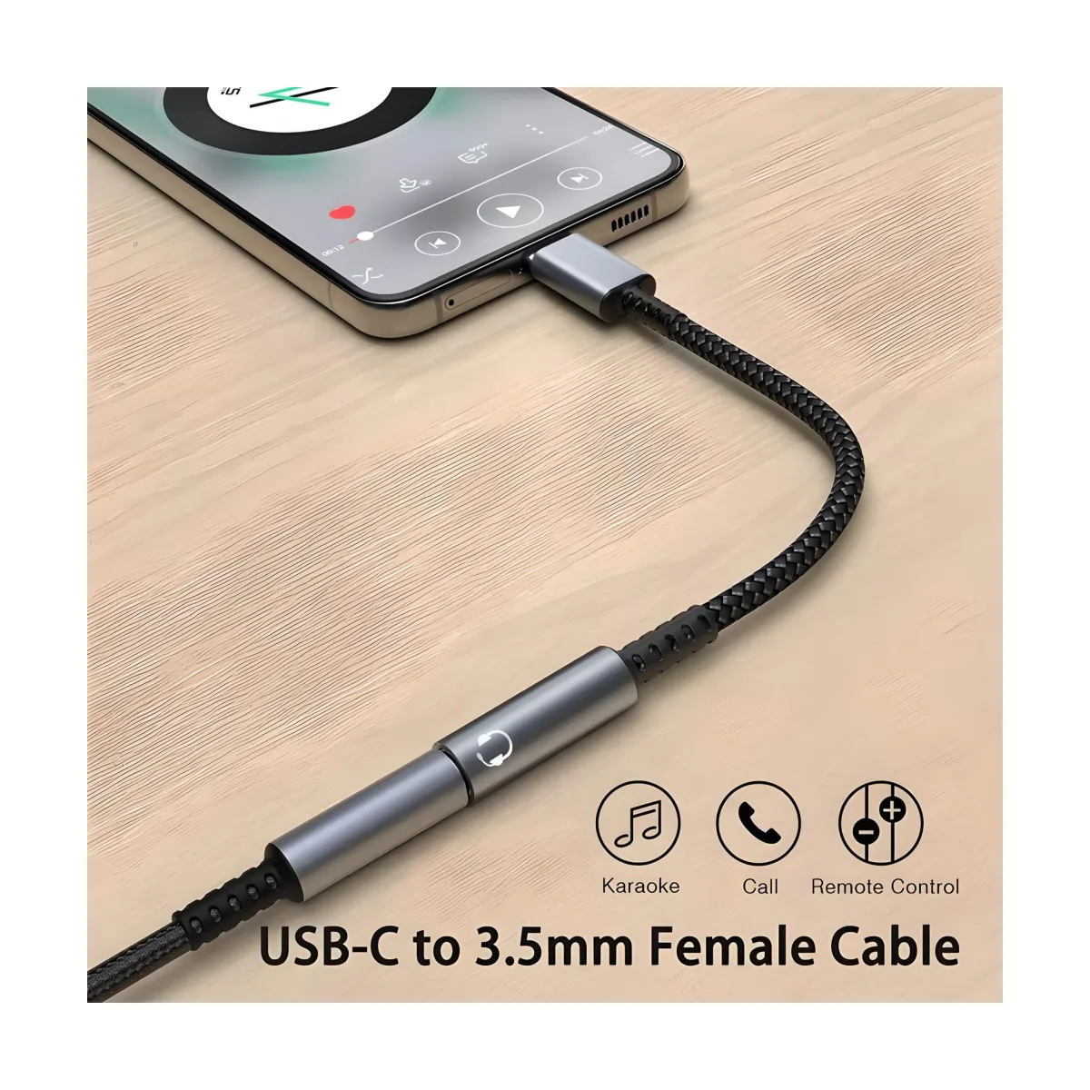 Adaptador Audio Dac Tipo C A Plug 3.5mm Hires Hifi 48khz Negro 5.0