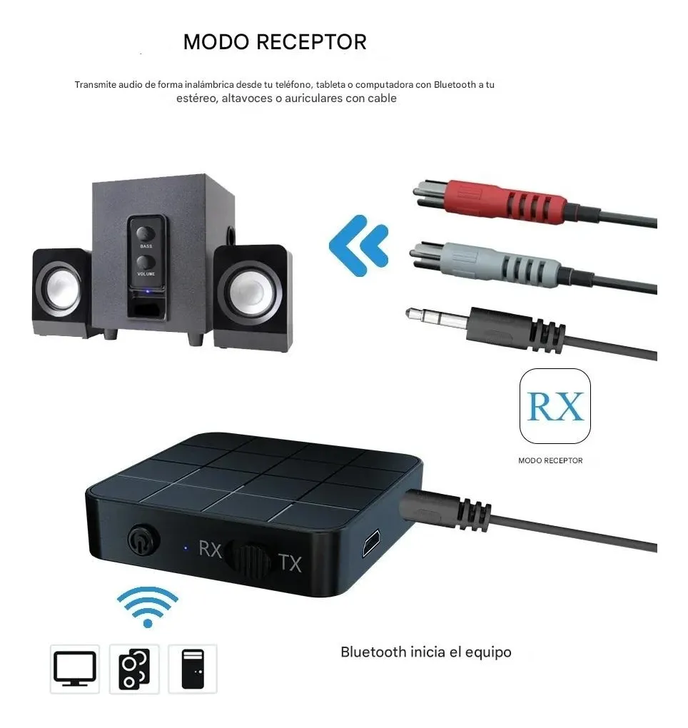 Adaptador Emisor Receptor 2 En 1 Bluetooth 5.0 Kn321