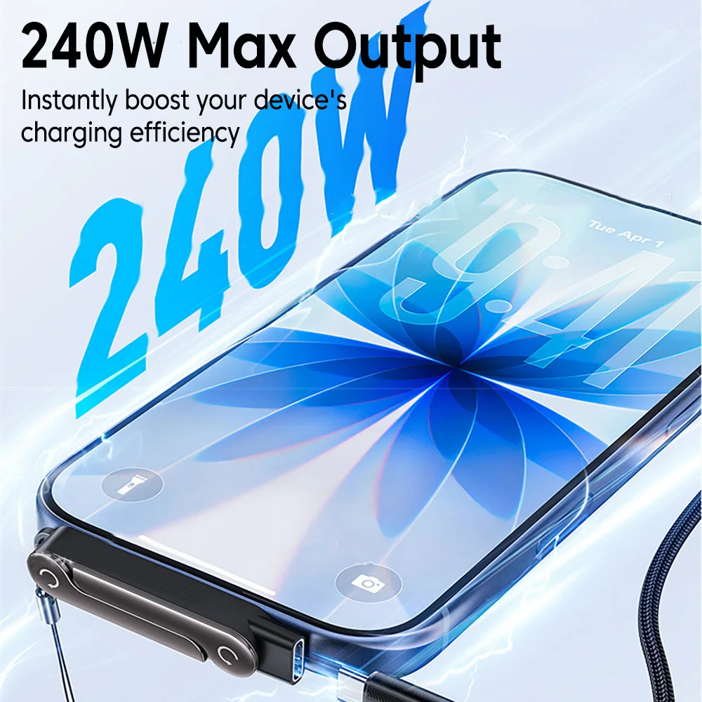Adaptador USB-C OTG Carga Rápida 240W Plegable