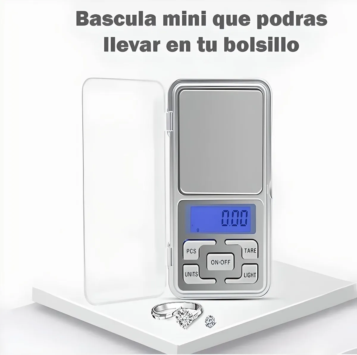 Bascula Gramera Digital Plateada De Bolsillo 0.01gr/500gr Plateado 500 G