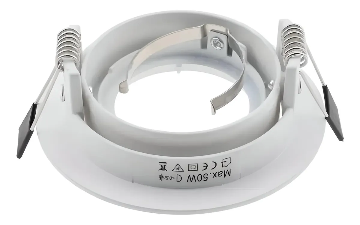Base Empotrable Para Foco Spot Mr16 Gu10 50mm Blanco