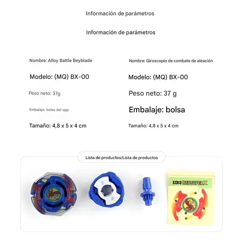 Beyblade Series Bx Juguete Trompo Armable Metalico Azul