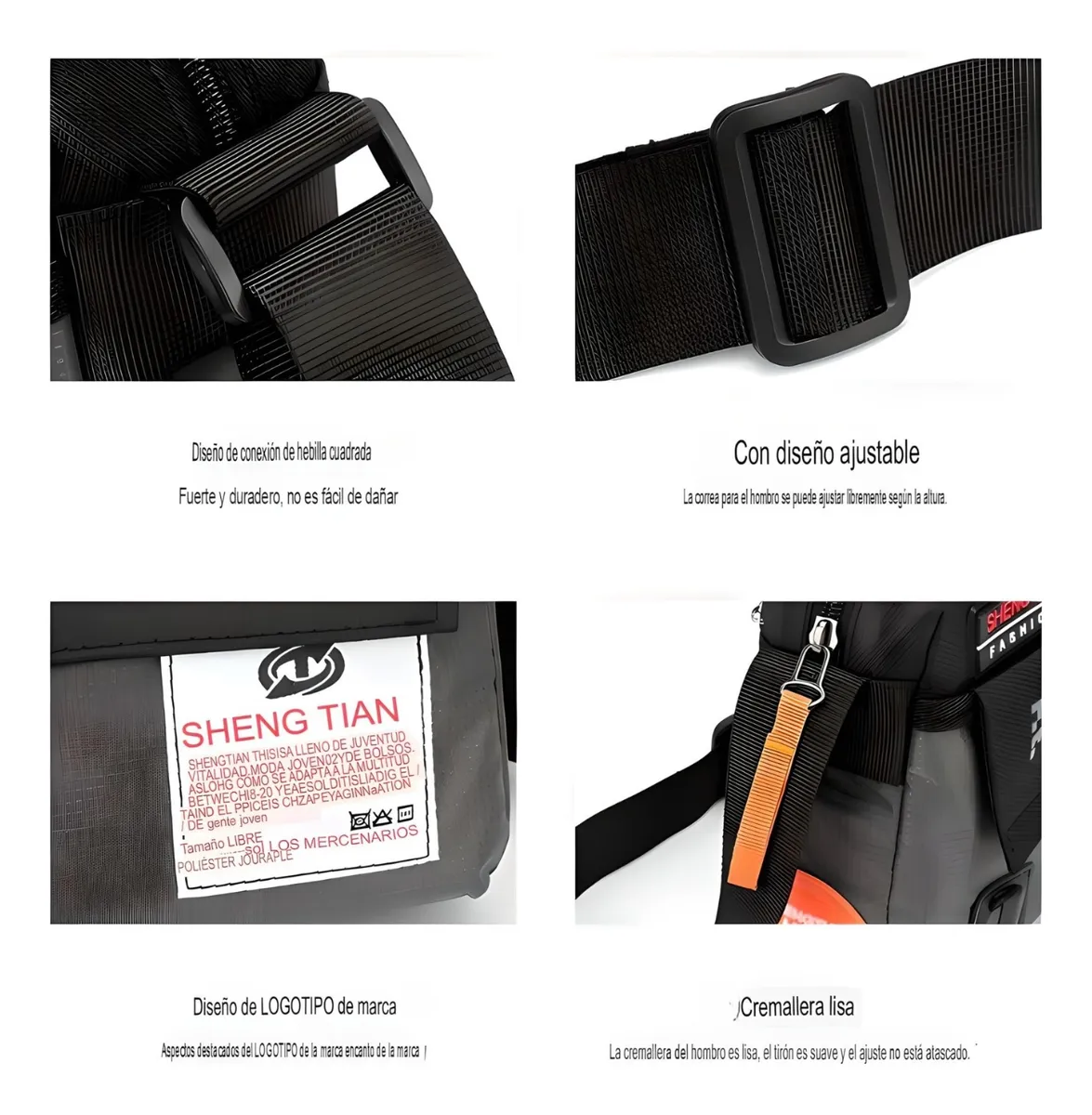 Bolso Bandolera De Hombre Nylon Crossbody Elige Color Azul Oscuro