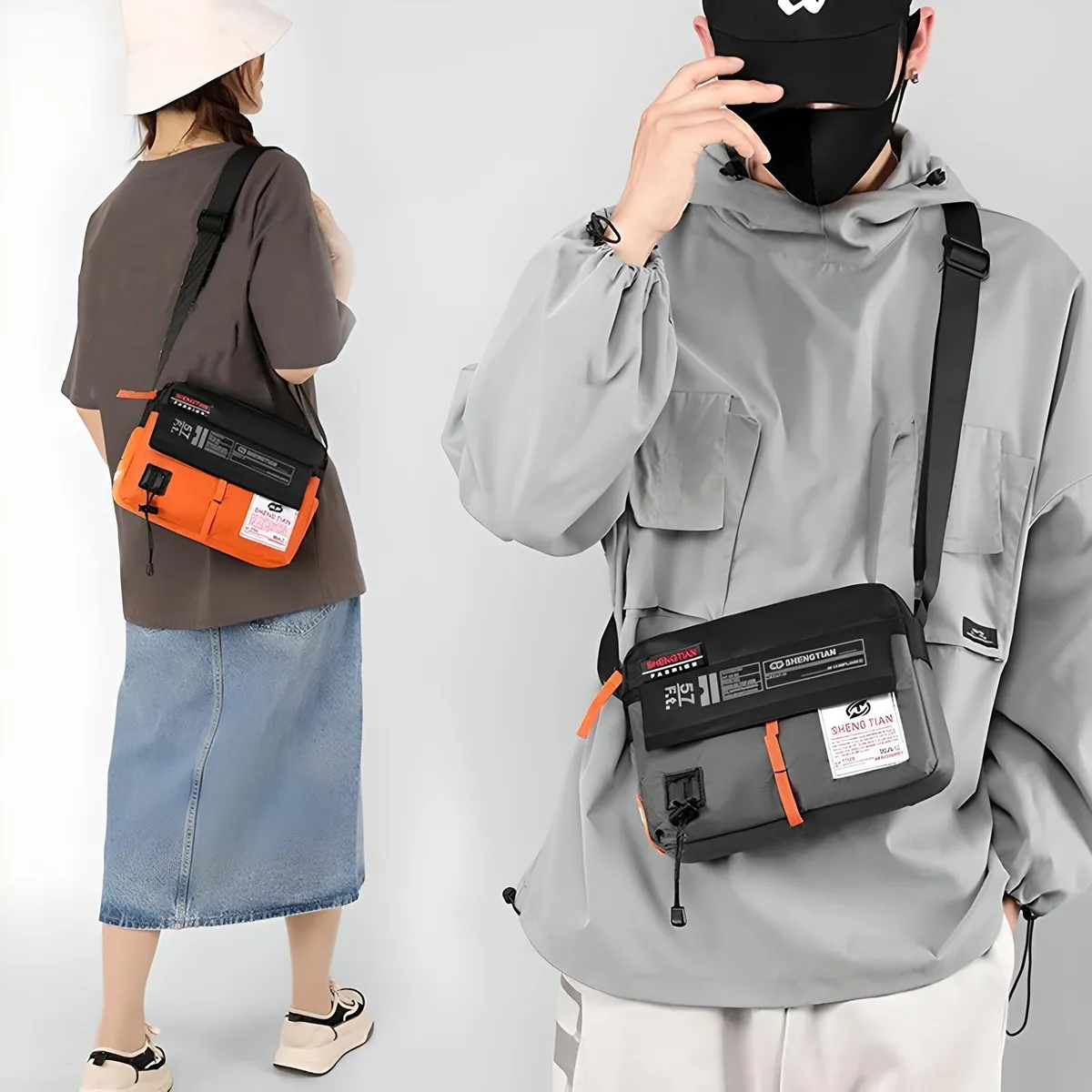 Bolso Bandolera De Hombre Nylon Crossbody Elige Color Azul Oscuro