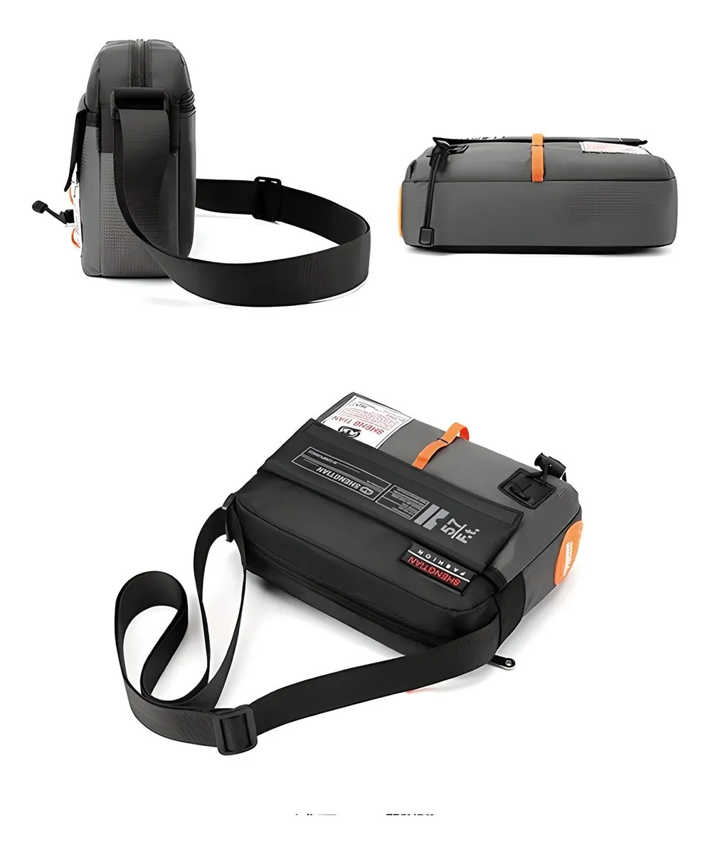 Bolso Bandolera De Hombre Nylon Crossbody Elige Color Azul Oscuro