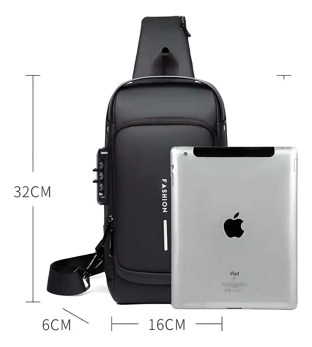 Bolso Bandolera Hombre Antirrobo Puerto Usb Estilo Seguro Marrón Oscuro