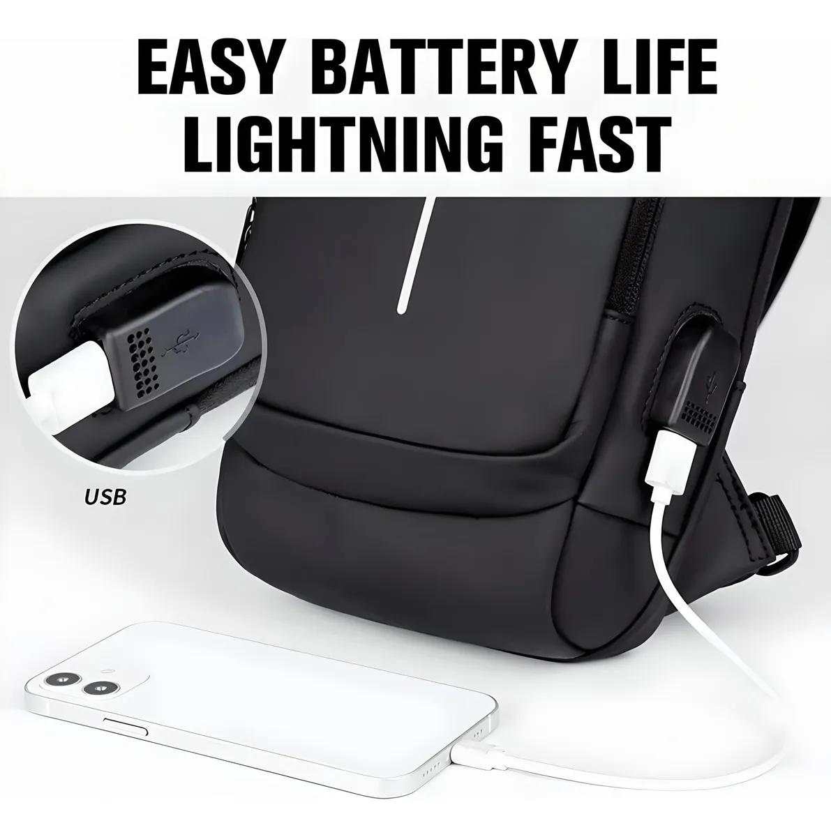 Bolso Bandolera Hombre Antirrobo Puerto Usb Estilo Seguro Marrón Oscuro
