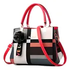 Bolso De Mano Mujer Fashion Kuoy Estilo Y Elegancia Rojo Rojo Rayas Níquel Rojo