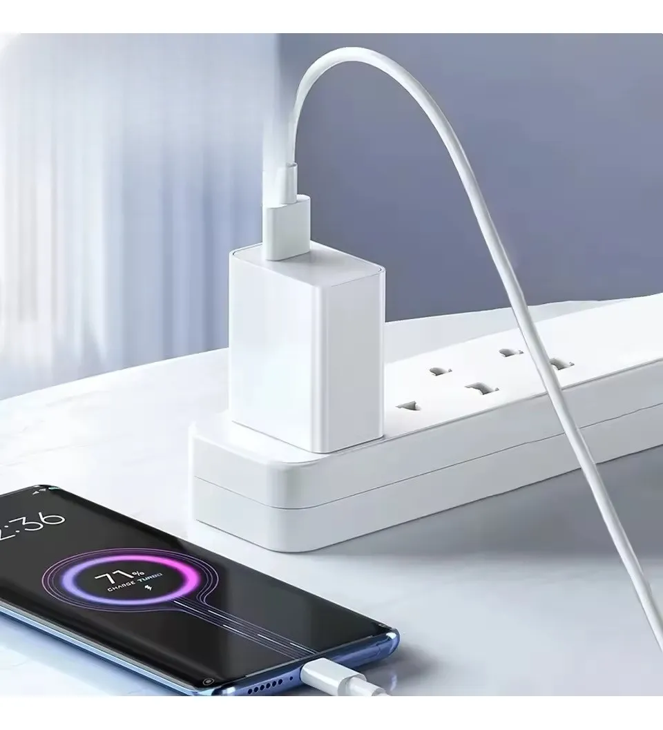 Cargador Blanco Carga Rapída Usb Tipo C 120w 10a
