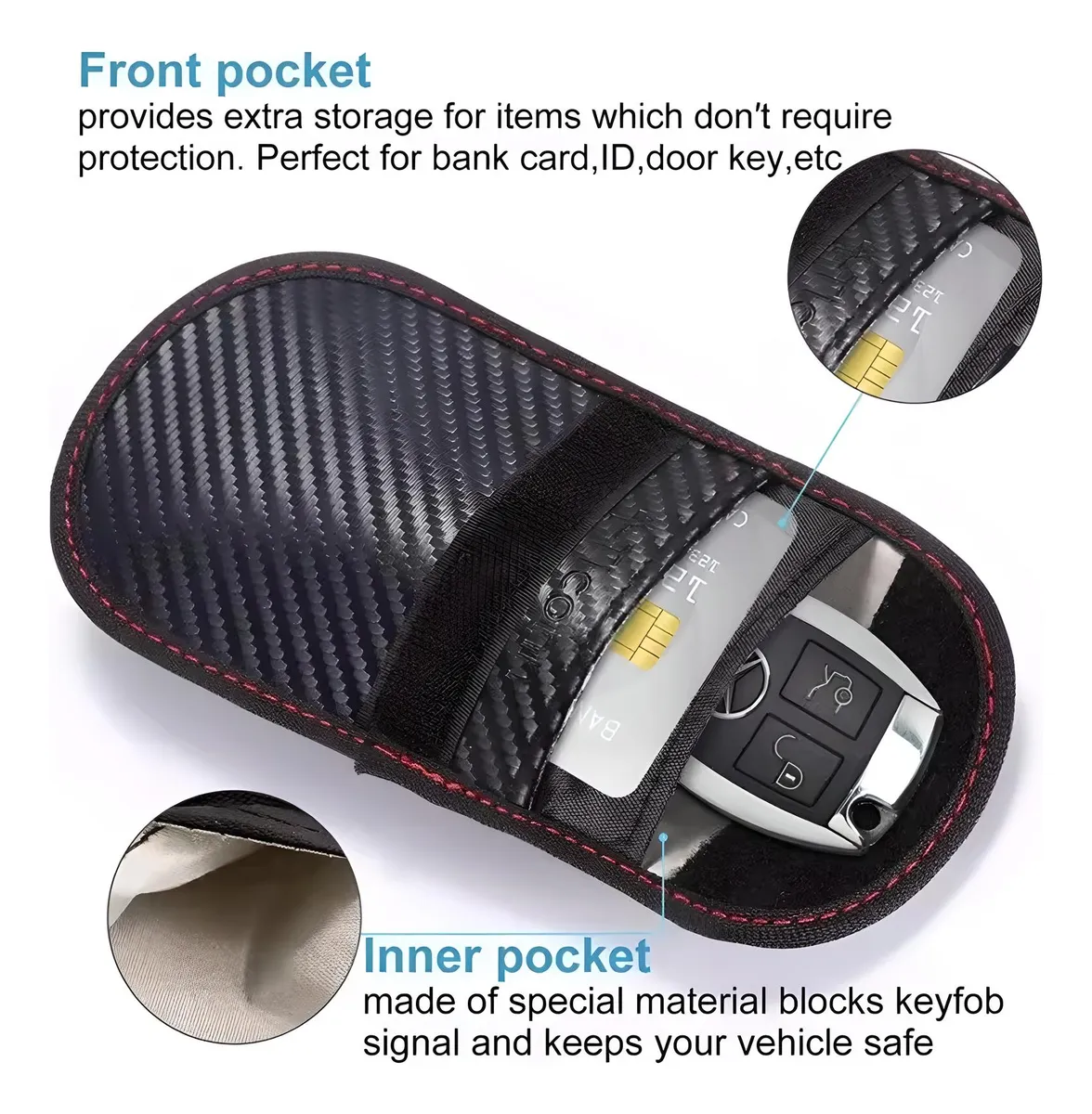 Cartera Antirrobo Rfid Seguridad Tarjetero Negro Rayas