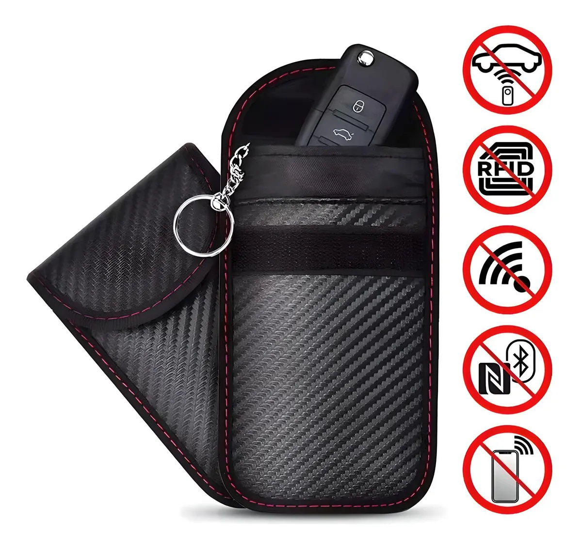 Cartera Antirrobo Rfid Seguridad Tarjetero Negro Rayas