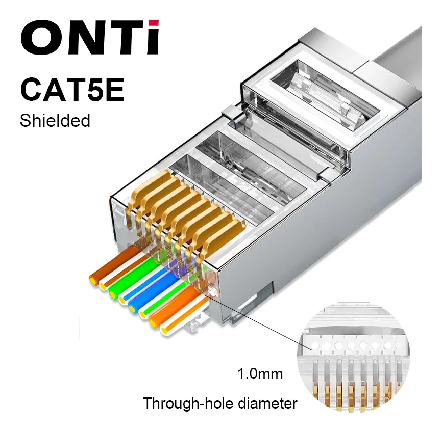 Conector Blindados Ethernet Rj45 Cat5e Passthrough 1UD