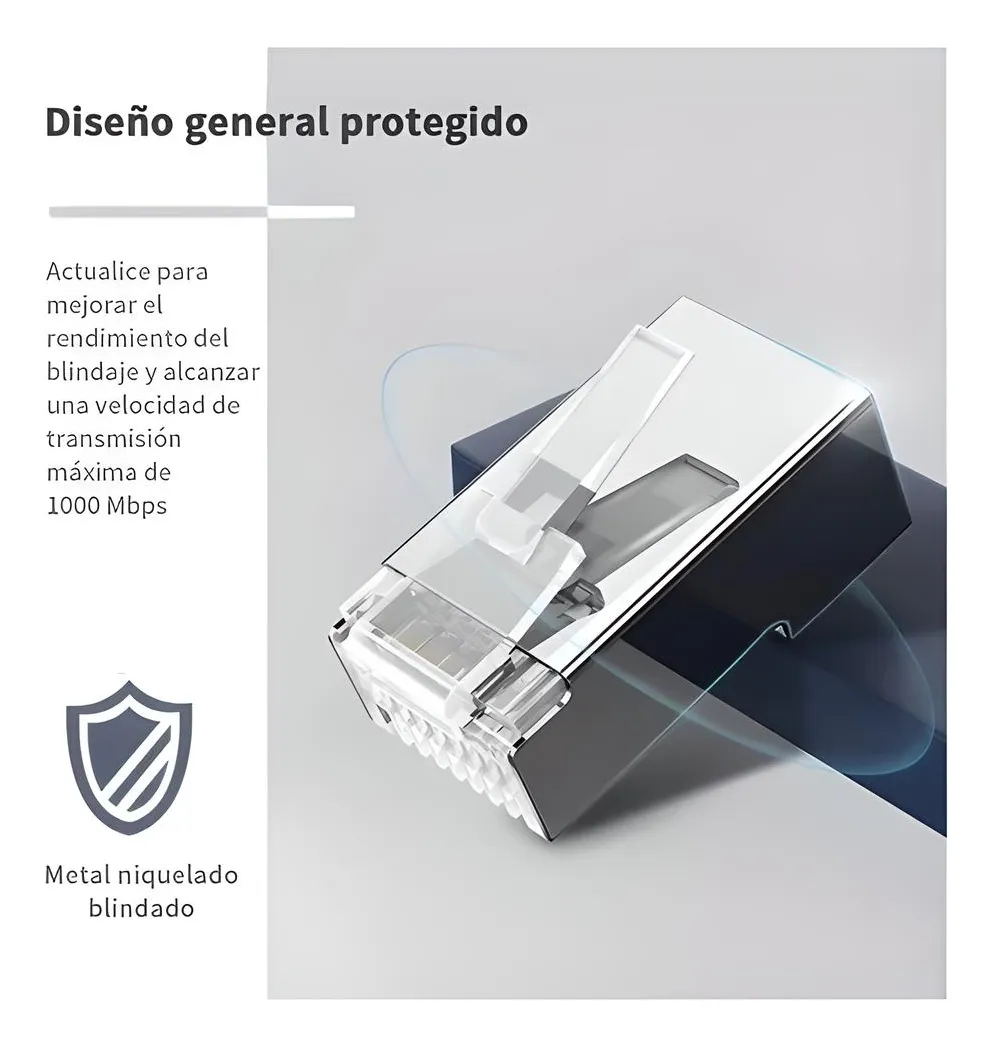 Conector Blindados Ethernet Rj45 Cat5e Passthrough 1UD