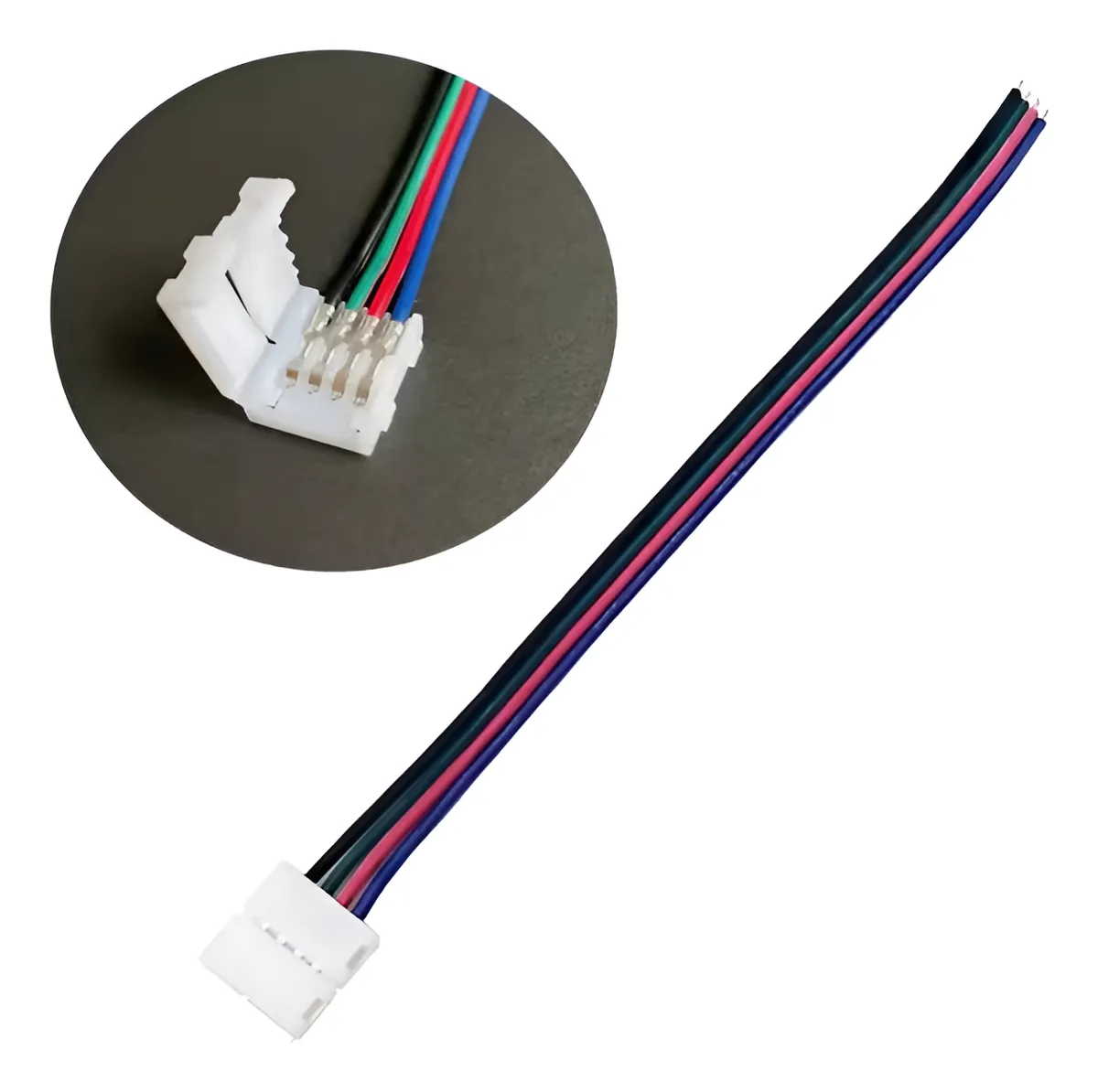 Conectores Cable Broche Tira Led Rgb 4 Pines 10mm 5050 Rgb 1 Pza