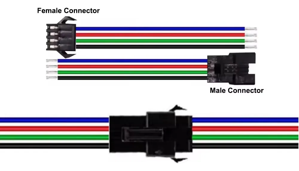 Conectores Cable Jst 4 Pines Tiras Led 10cm - Rgb