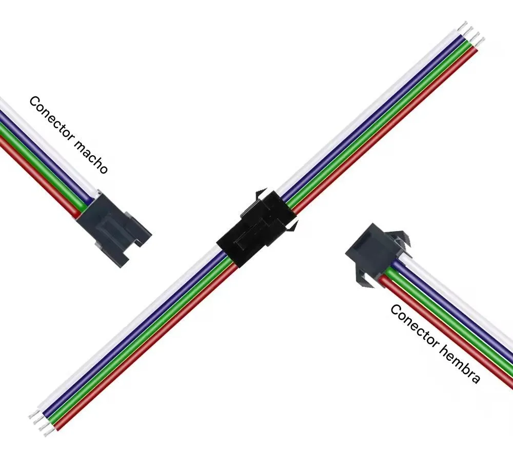Conectores Cable Jst 4 Pines Tiras Led 10cm - Rgb