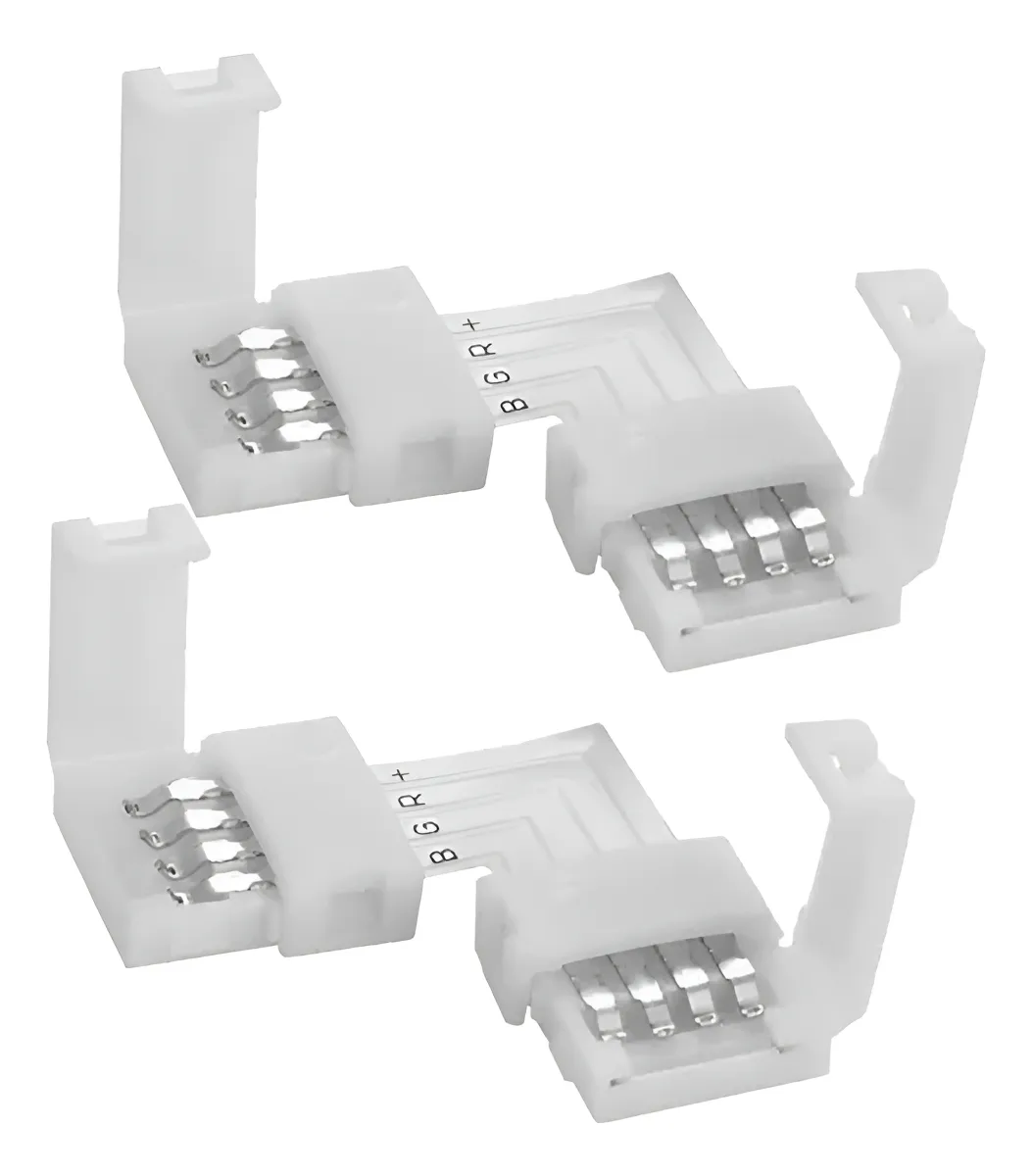 Conectores Tipo L Para Tira Led 4 Pines Ancho 10mm Unicolor