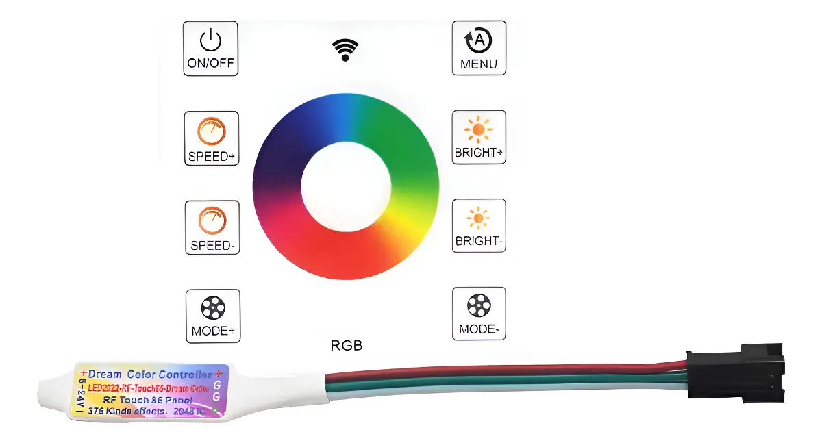 Control Tactil Tiras Led Rgb 8 Botones 2811 2812 Blanco