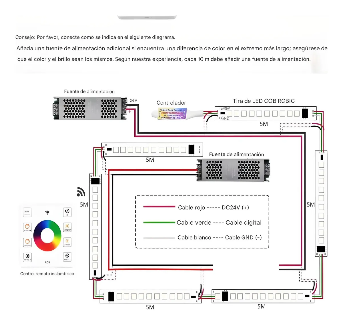 Control Tactil Tiras Led Rgb 8 Botones 2811 2812 Blanco