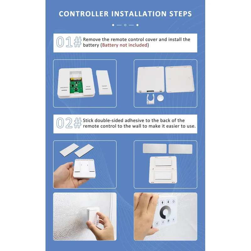 Controlador + Control Led Secuencial Efecto Agua Corriendo Blanco