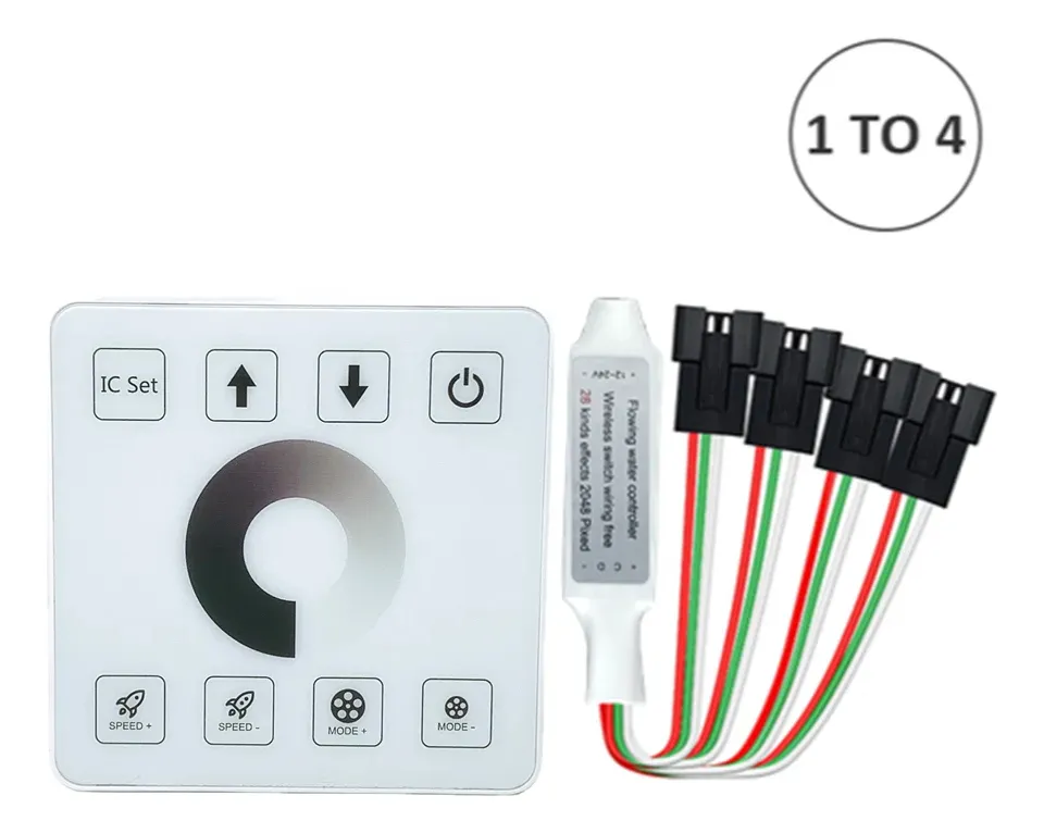 Controlador Control Secuencial Efecto Agua Corriendo 4 Salid Blanco