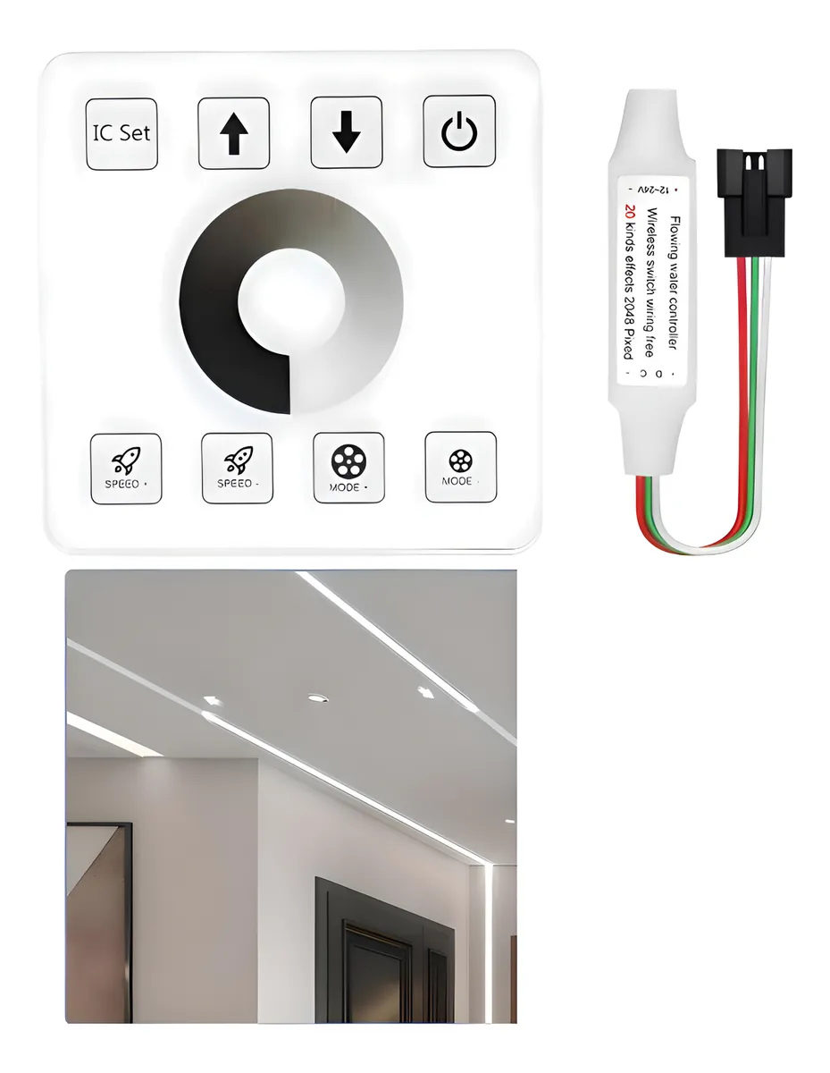 Controlador Led Secuencial Efecto Agua Corriendo Ws2811 24v Blanco