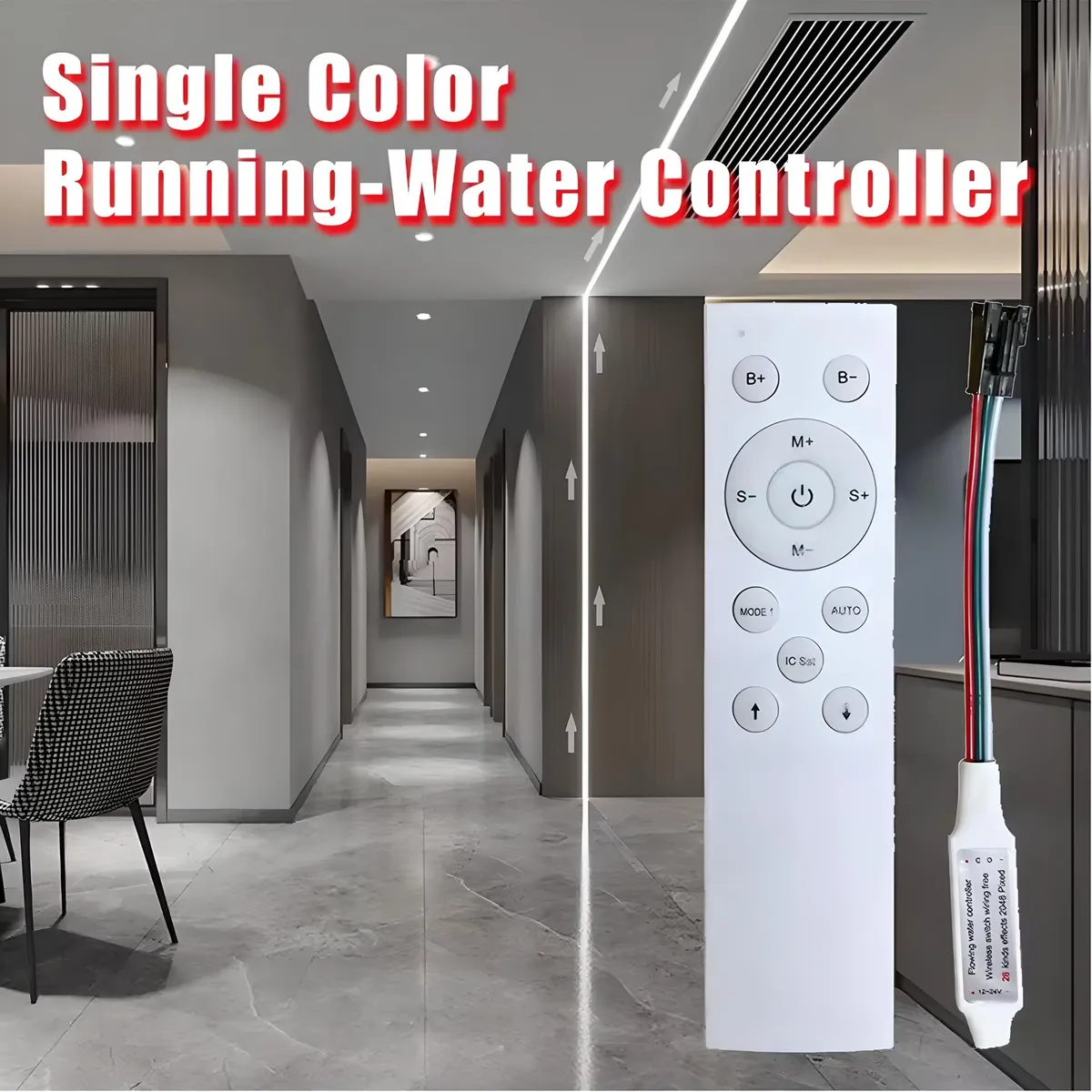 Controlador Negro 1 Canal Led Secuencial Agua Corriendo