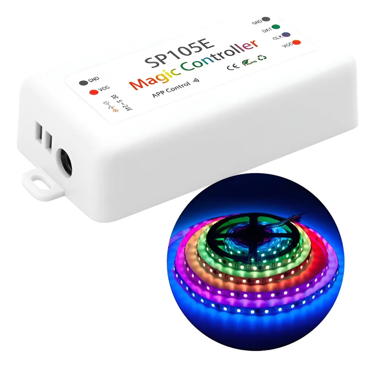 Controlador Tira Led Direccionable Pixel Digital Bt Sp105e Rgbic