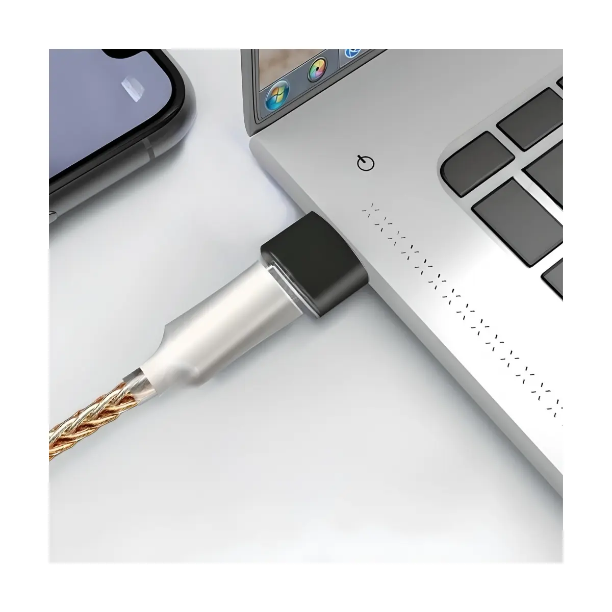 Convertidor De Audio Dac Usb C A Jack 3.5 Mm Hifi 384khz Cobre