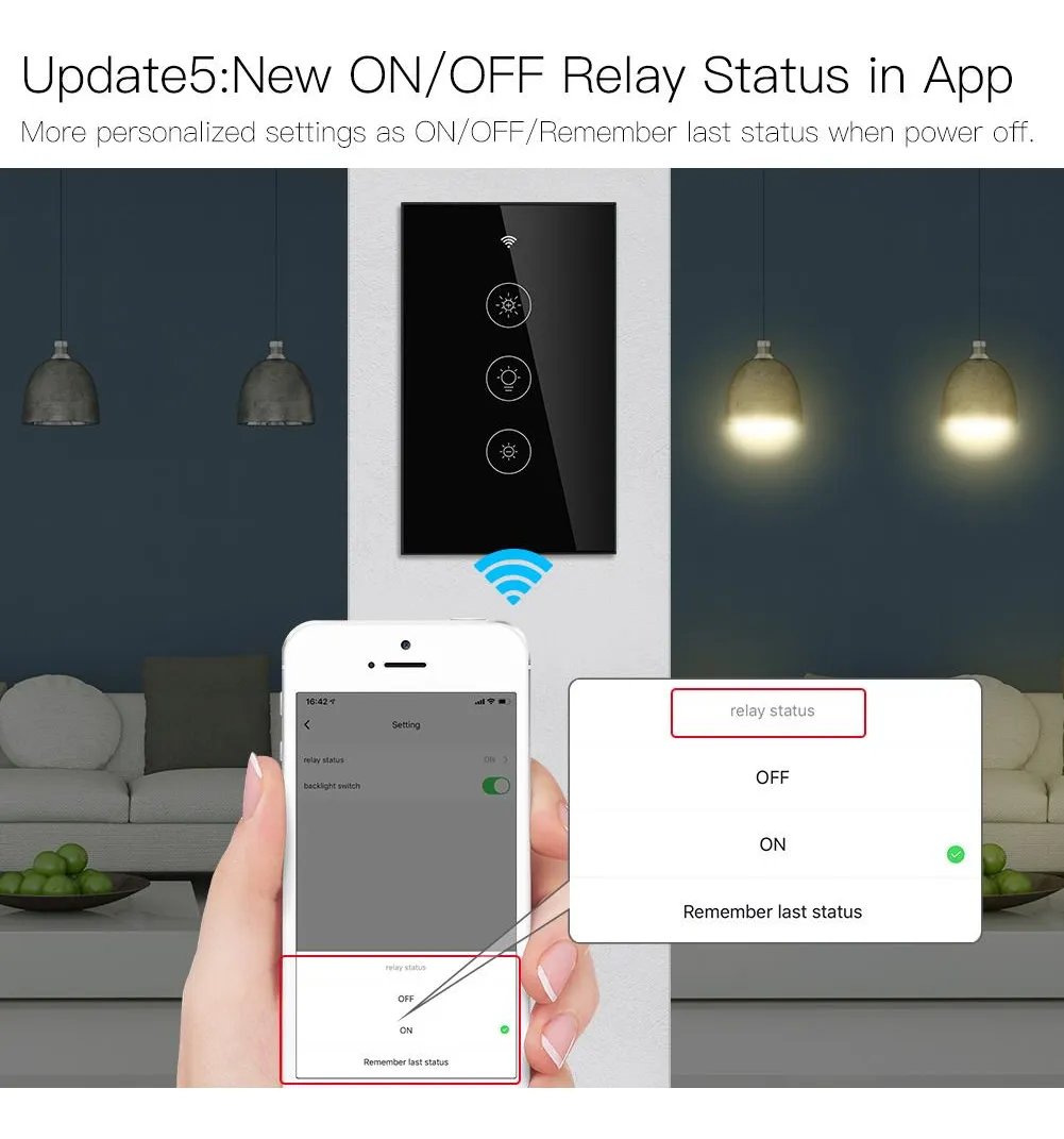 Dimmer Atenuador Inteligente Touch Wifi Smart Life Negro