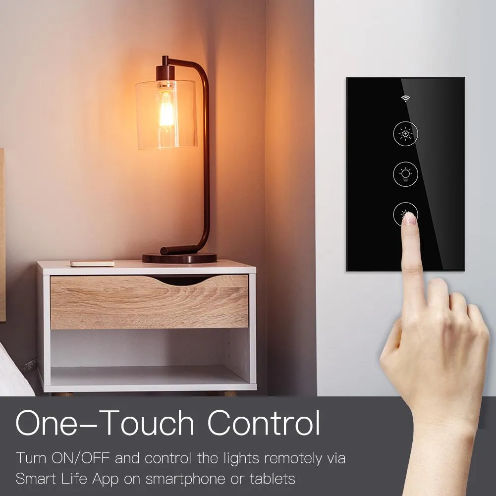 Dimmer Atenuador Inteligente Touch Wifi Smart Life Negro