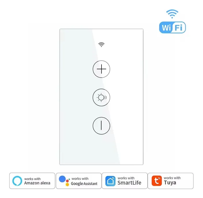 Dimmer Atenuador Inteligente Touch Wifi Tuya Smart Life Blanco