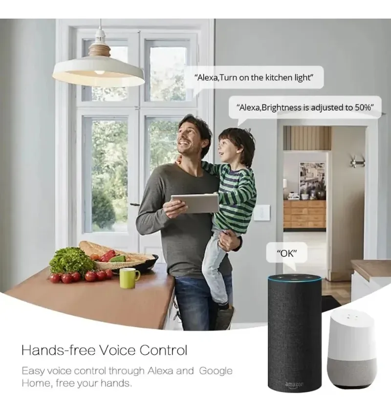 Dimmer Atenuador Inteligente Touch Wifi Tuya Smart Life Blanco