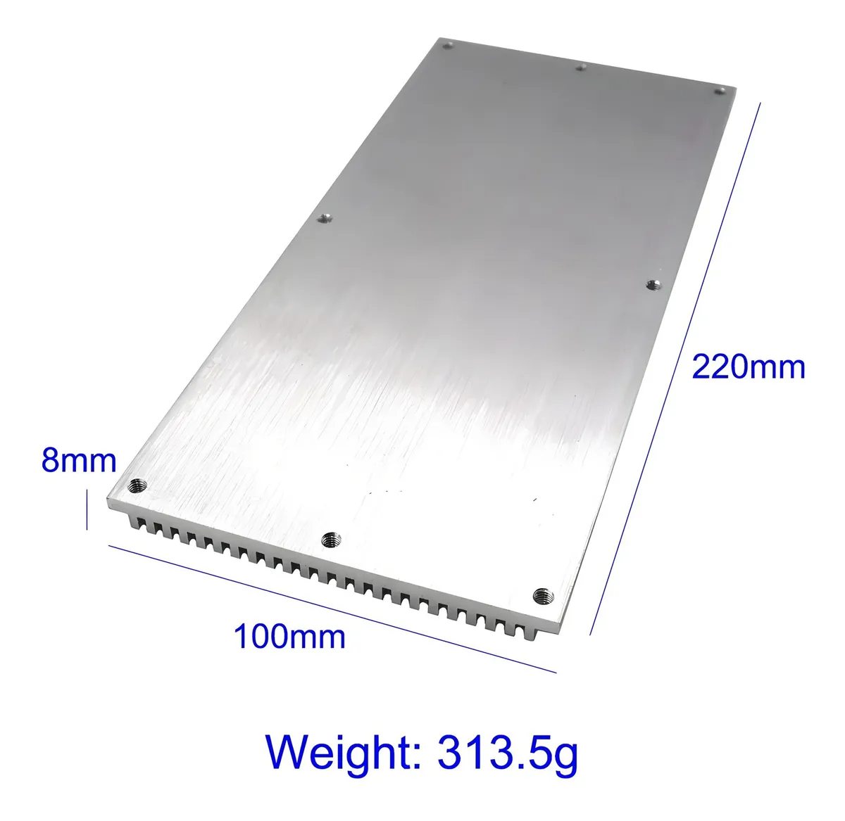 Disipador Calor Led Cob Aluminio 220x100x8mm Alta Disipacion