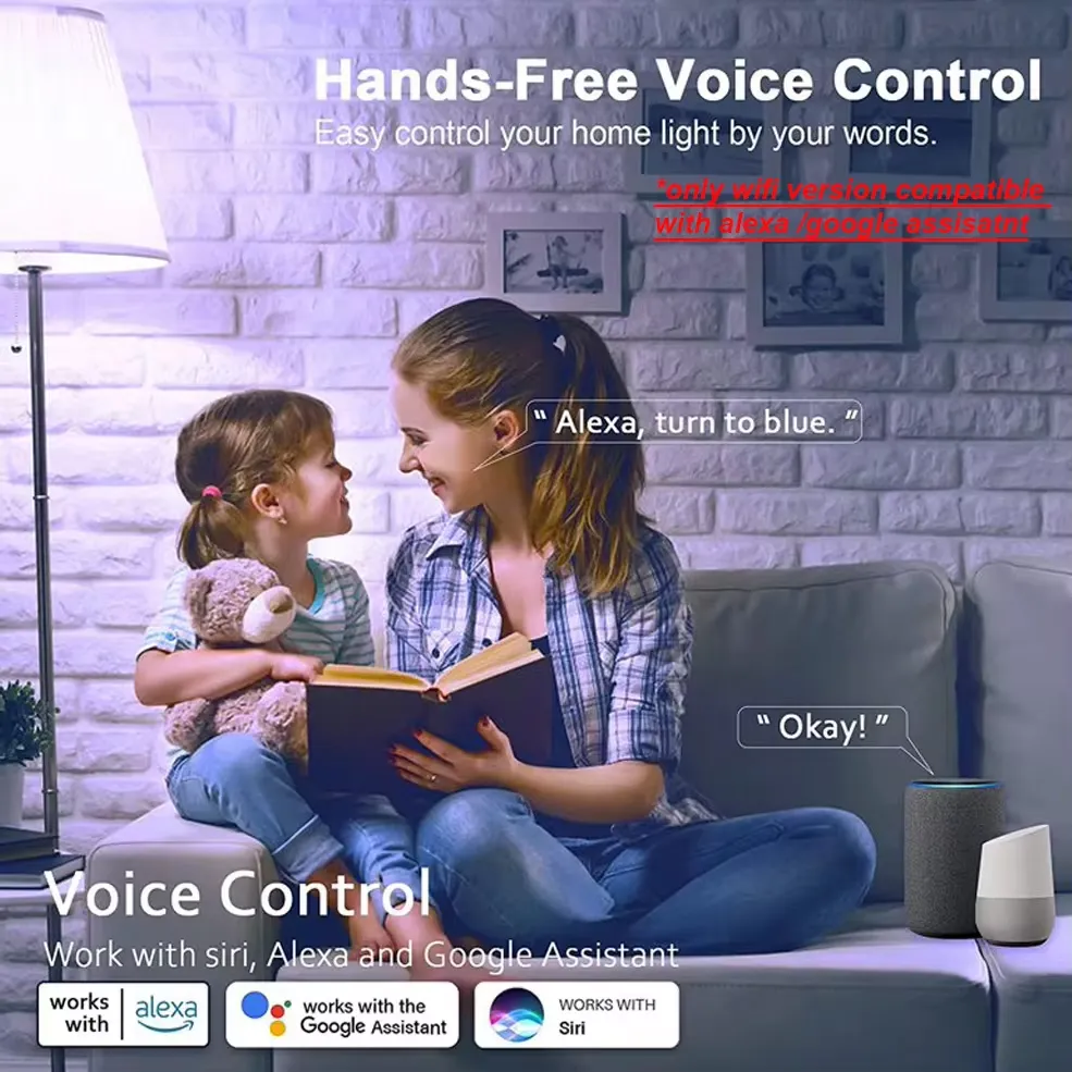 Foco Inteligente Smart E27 15w 1500 Lm Tuya Smart Life Rgb , Blanco Calido, Blanco Frio