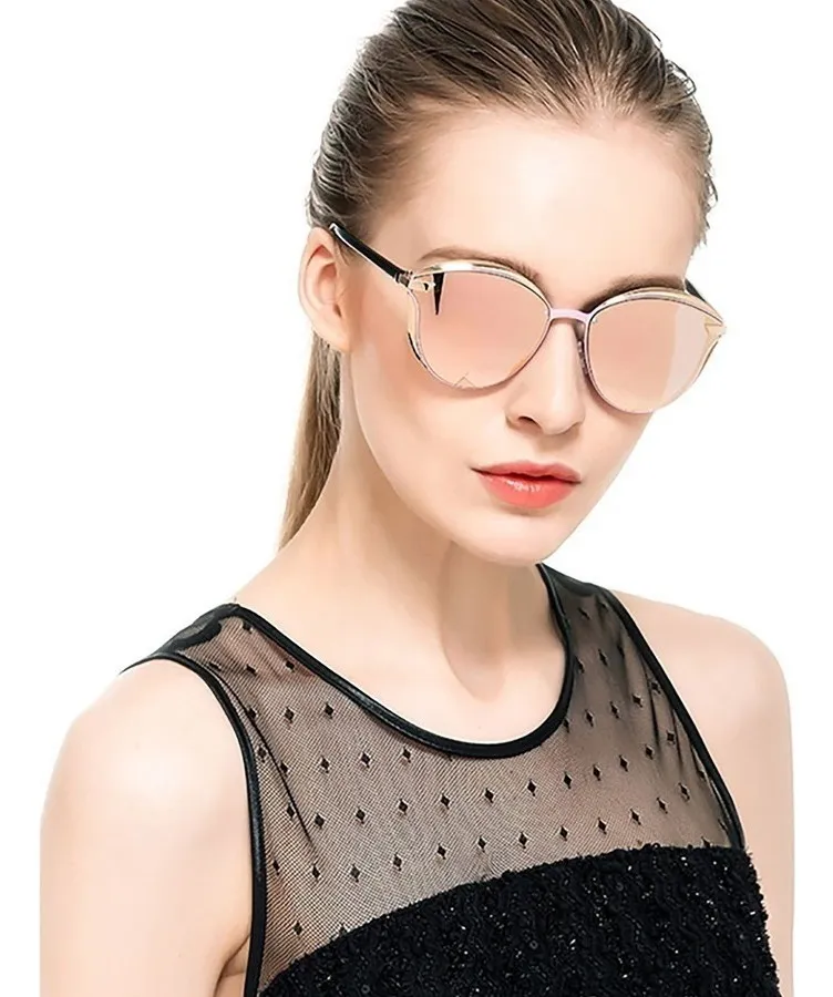 Gafas De Sol Polarizadas Mujer Barcur Bc8705 Uv400 Rosa Liso Dorado Negro