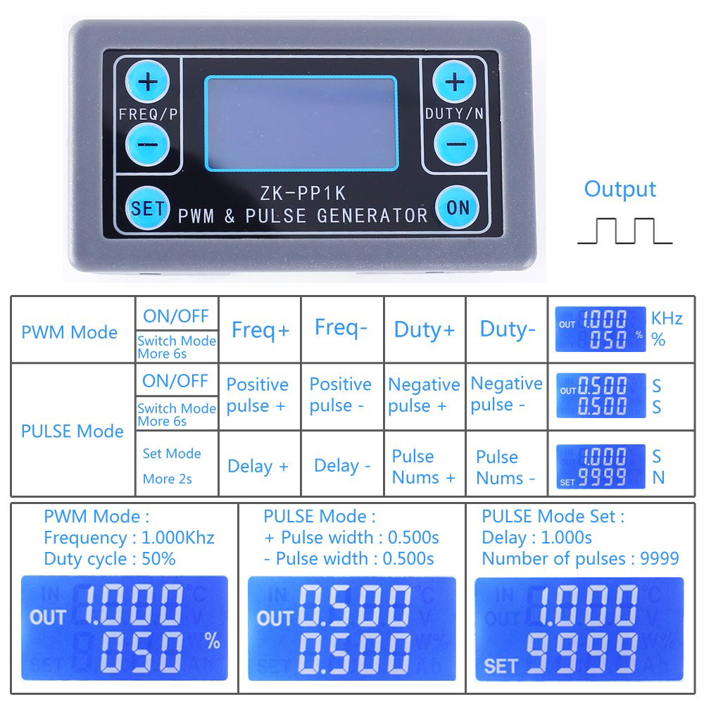 Generador De Pulsos Pwm Motor A Pasos Hasta 150khz Zkpp1k