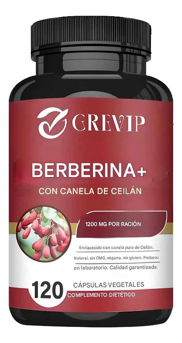Grevip Berberina 1200mg 120 Cápsulas Canela Ceilán