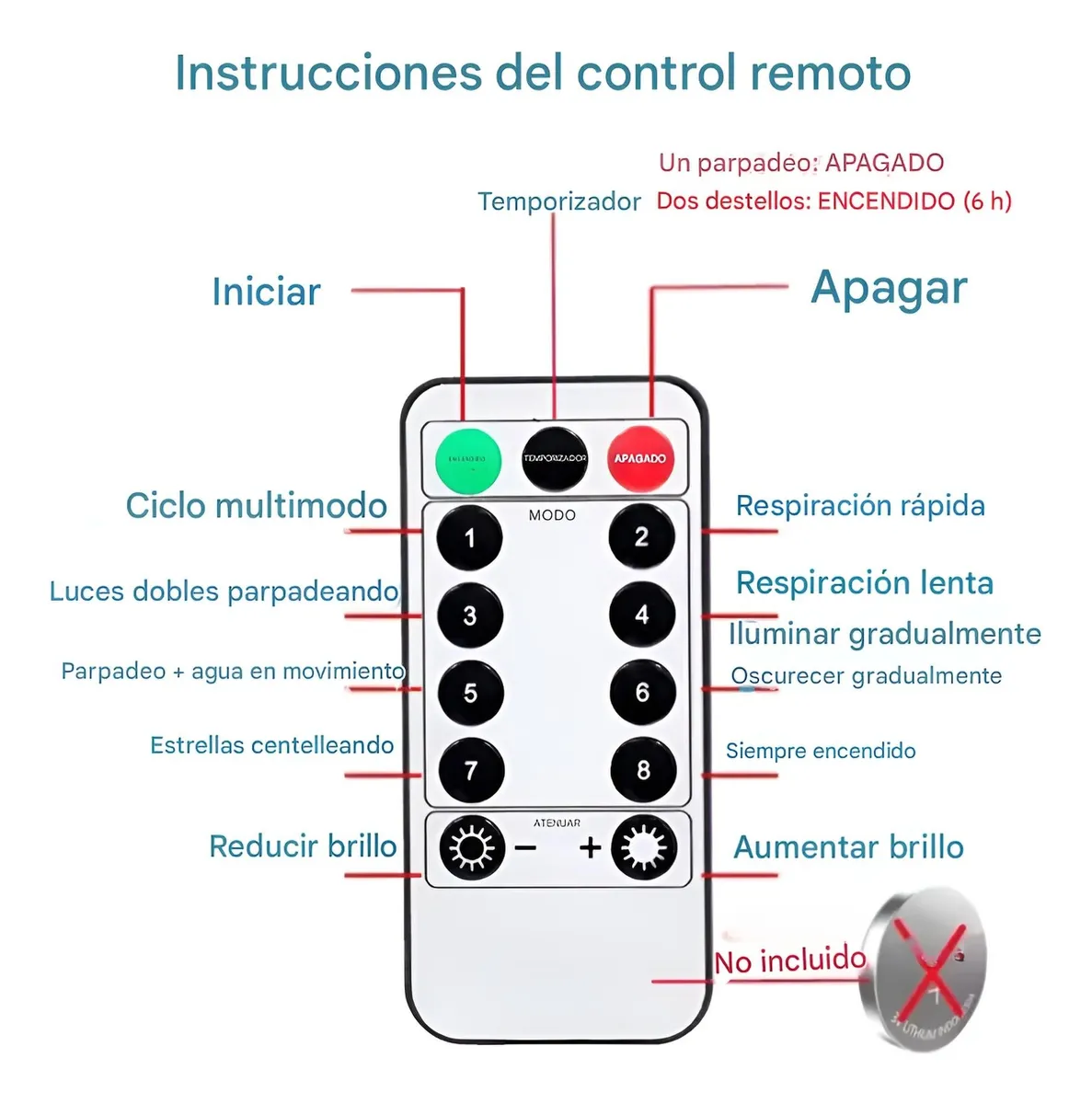 Guirnalda Luces Led Navideñas Con Control Remoto 10m 8 Modos Blanco Cálido