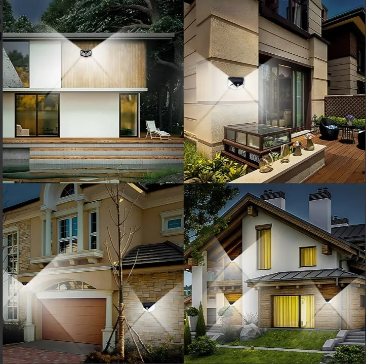 Hogar Jardin Lampara Solar Impermeable 100 Led Negro