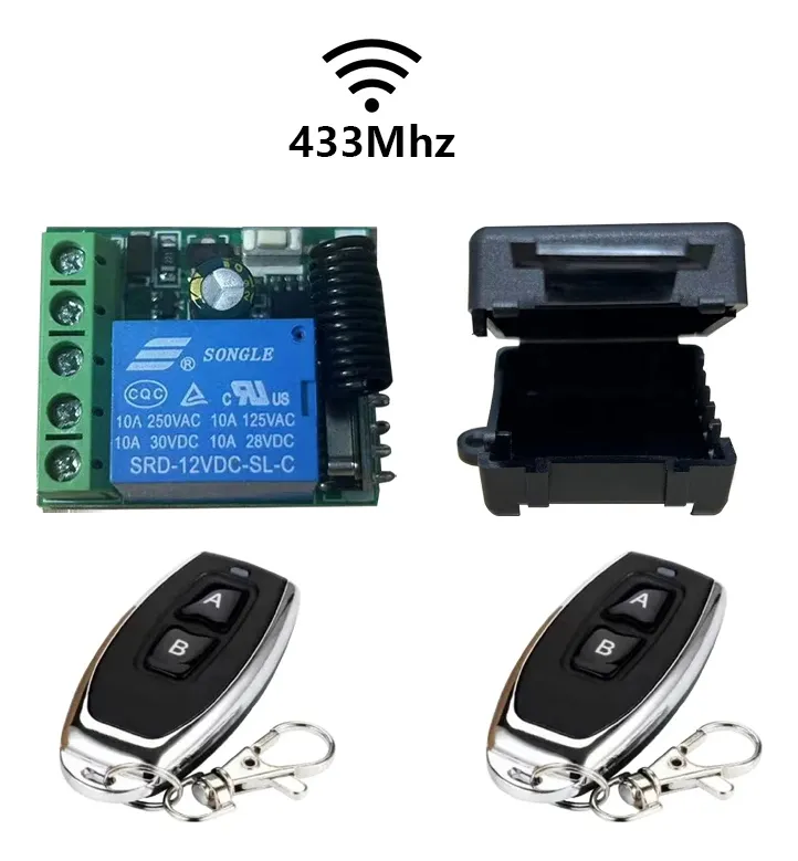 Interruptor Inalámbrico Rf433mhz Contacto Seco 10a C/ Mando